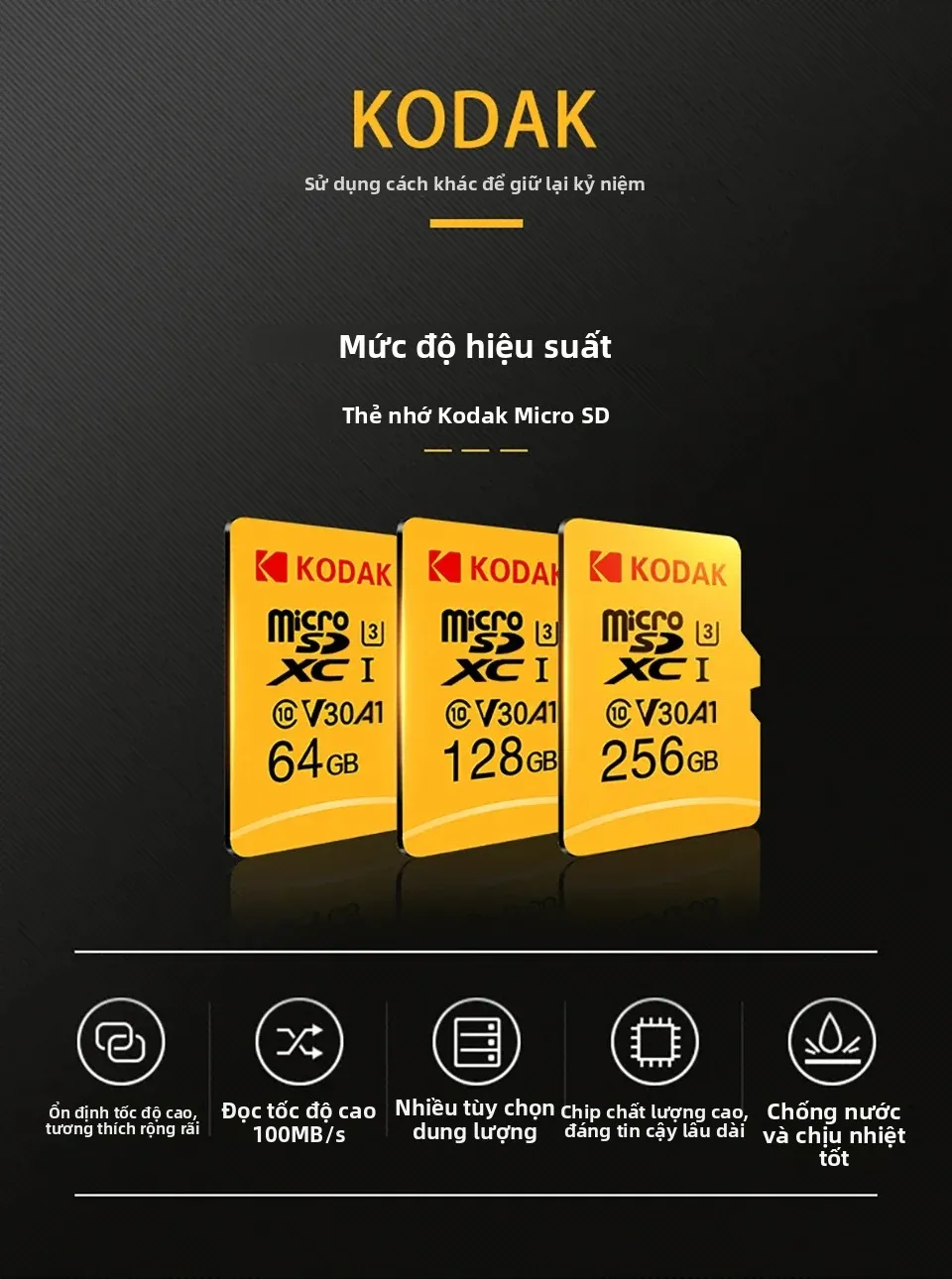Thẻ Nhớ Micro (thẻ nhỏ) KODAK U3-V30