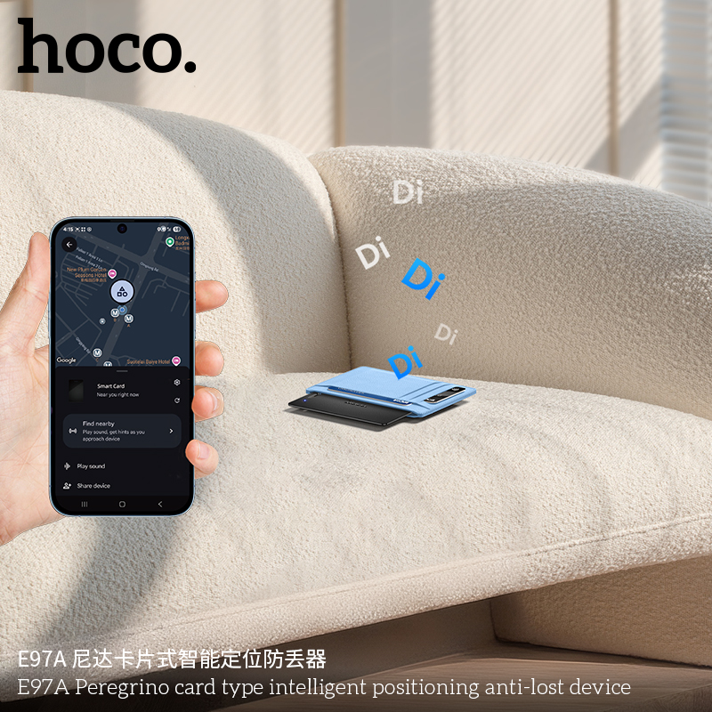Thiết bị định vị Hoco E97A mõng sạc không dây, xài được android, google find