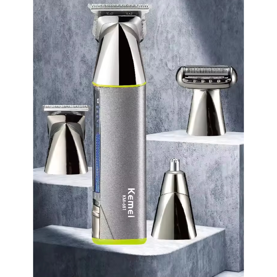 Tông Đơ Cắt Tóc Cạo Râu Tỉa Mũi 5in1 Kemei KM-681