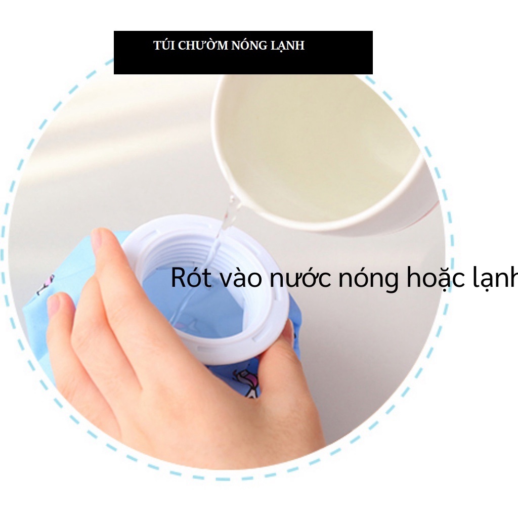 Túi Chườm Nóng Lạnh Loại Tốt Nắp Tròn hình inbox ngẫu nhiên
