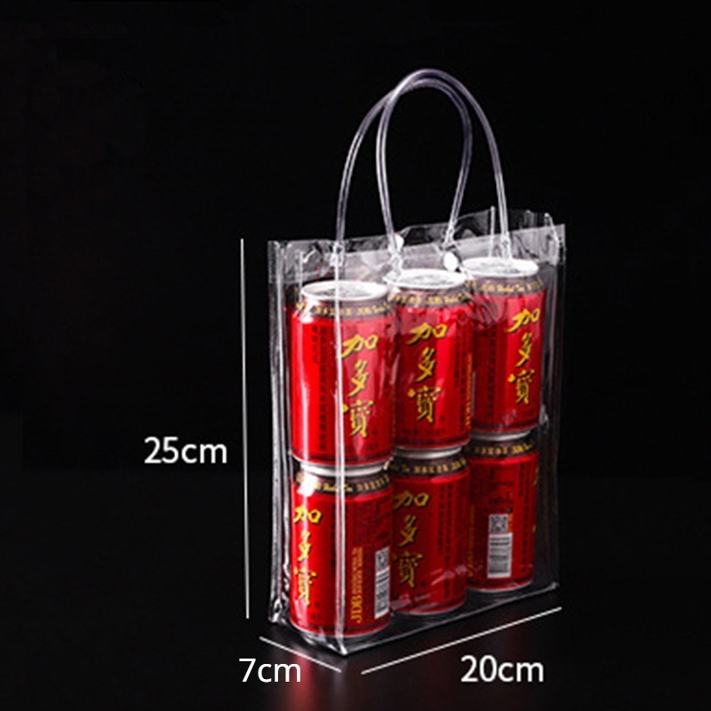Túi Nhựa PVC Trong Suốt 2 Quai Nút Bấm 20x25x7cm