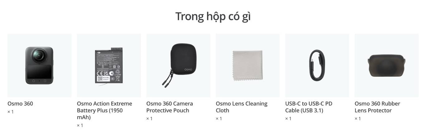Camera hành động DJI Osmo 360 Standard combo