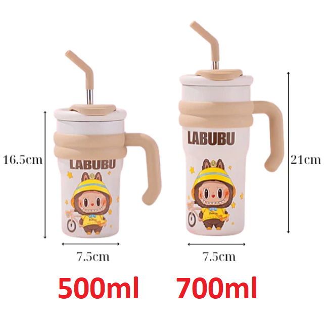 Ly nước giữ nhiệt Labubu có quai cầm 700ml