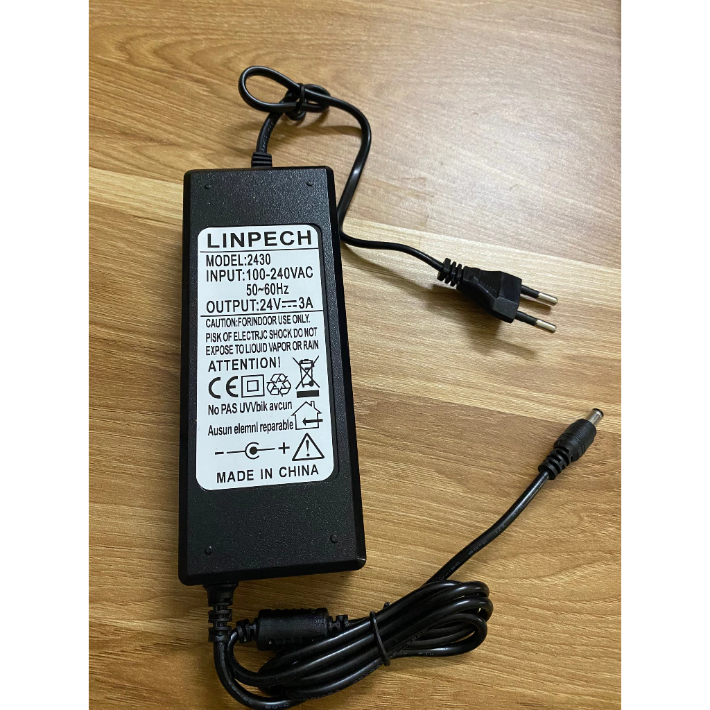 Sạc nguồn adapter chui lớn 5.5*2.5mm 24v 3A linpech