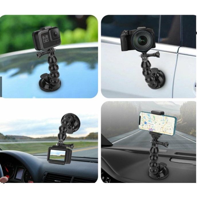 Kệ ô tô đỡ điện thoại ZCG xoay linh hoạt, Điều Chỉnh Được Cho Gopro, cam hành trình, điện thoại