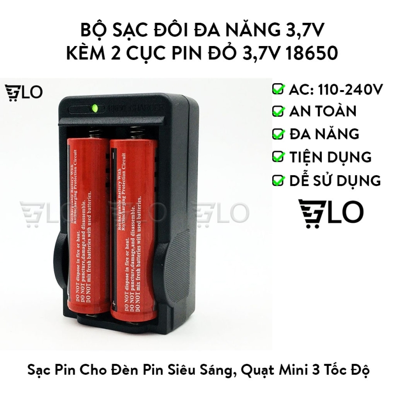Cục Sạc Pin tiểu 3v7, 4v2 Loại 2 pin