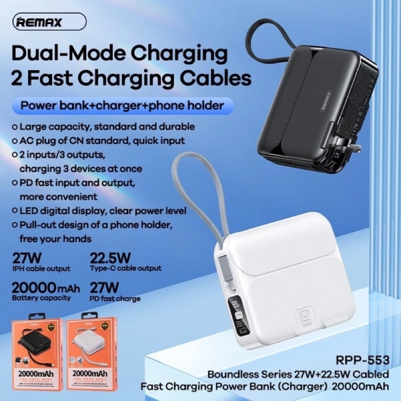Sạc dự phòng Sạc Nhanh 27W REMAX RPP-553 20.000mah