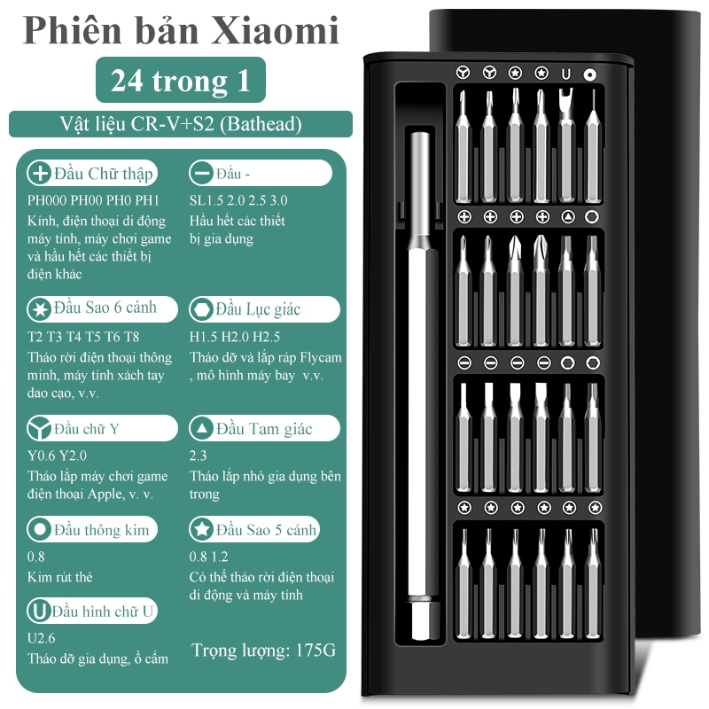 Bộ Tua Vít Bỏ Túi Đa Năng 24in1 Hộp đen