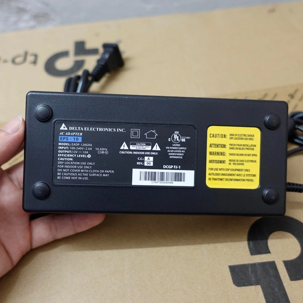 Sạc nguồn adapter chui lớn 5.5*2.5mm 12v 10A Demta/Delta