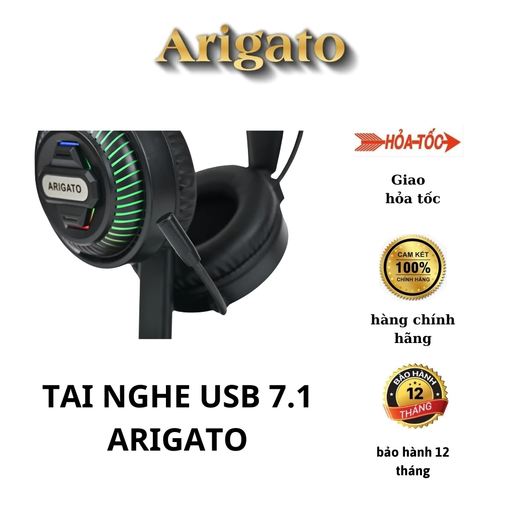 Tai nghe dây máy tính Game Arigato Led RGD