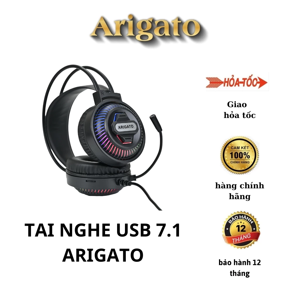 Tai nghe dây máy tính Game Arigato Led RGD