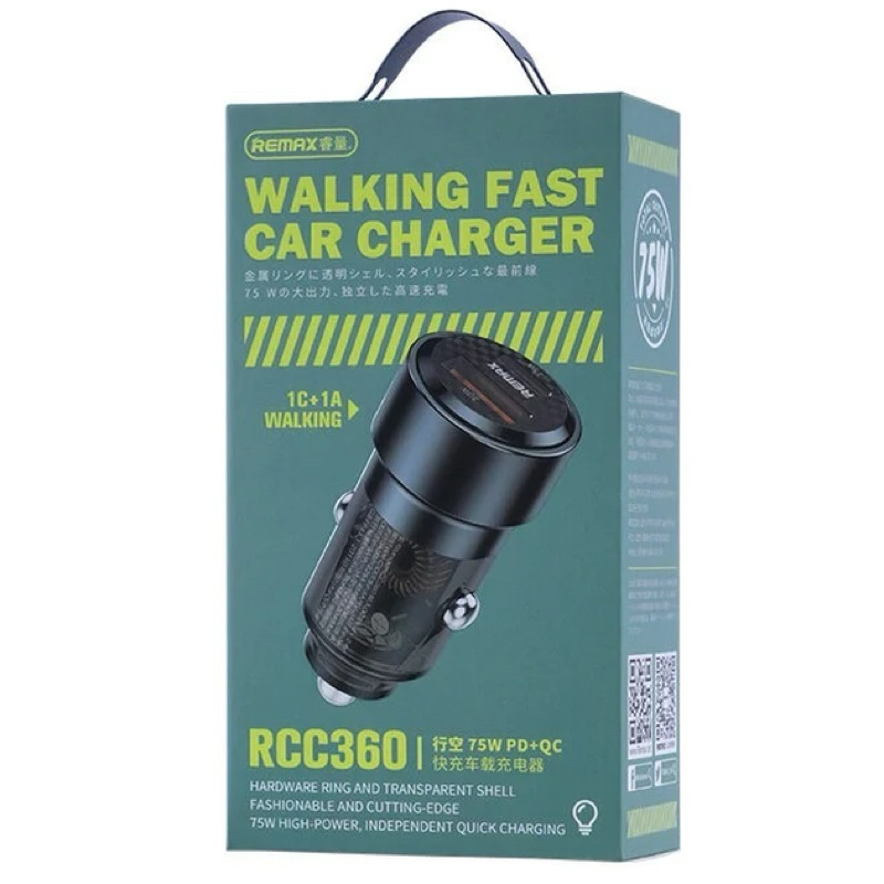 Tẩu sạc Nhanh 75W Xe Ô TÔ Remax RCC360