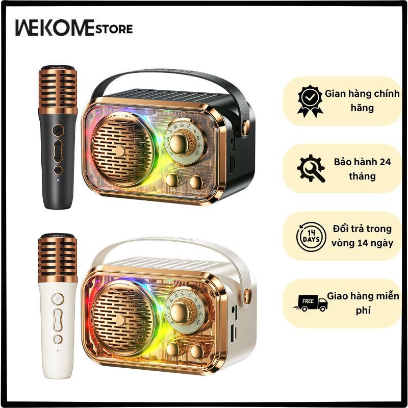 Loa Bluetooth Karaoke Mini WEKOME WD-03 (kèm mic)