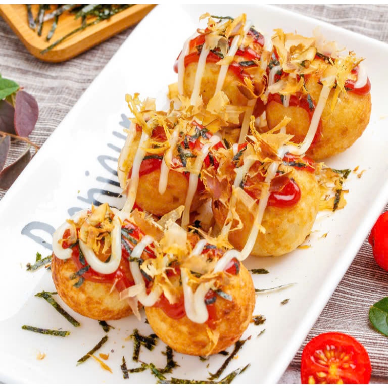 Chảo Takoyaki Chống Dính Gang Bạch Tuộc Thịt Viên 14 Lỗ..