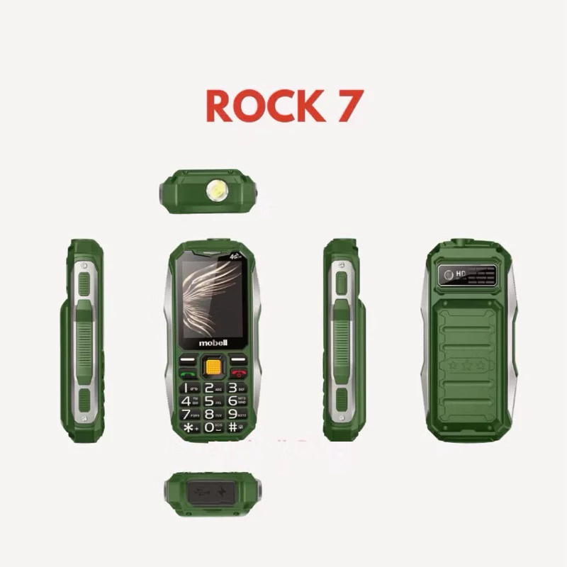Điện thoại Mobell Rock 7 4G Kiêm sạc dự phòng pin 5500mah
