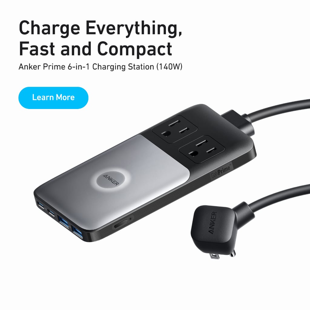 Đế sạc Anker 727 GaNPrime 100W 2AC2C2A Đen xám (Black+Gray) B2C_A91261F1