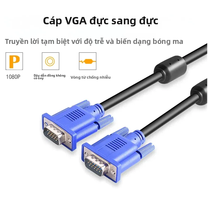 Cáp nối 2 đầu vga Arigato 1.5m trắng máy tính