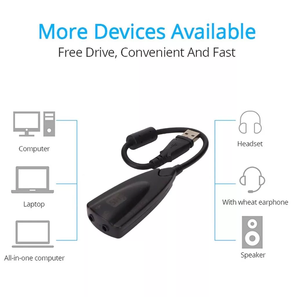 USB 2.0 ra Sound dây 7.1 5hv2 xịn