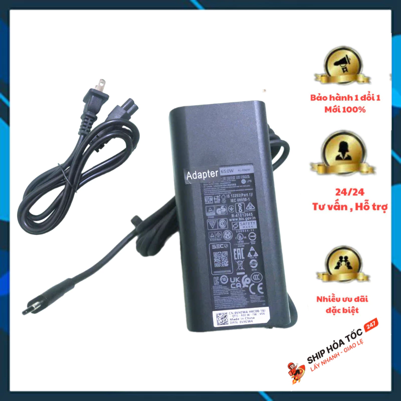 Sạc nguồn laptop 65W TypeC Ovan 20V-3.25A có hộp