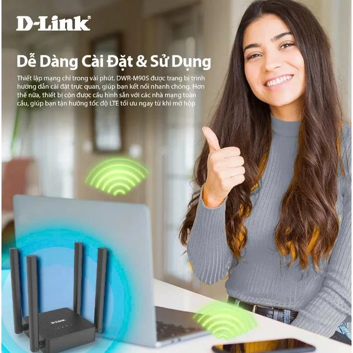 Cục modem phát wifi từ sim 4g Dlink DWR-M905 300Mbps