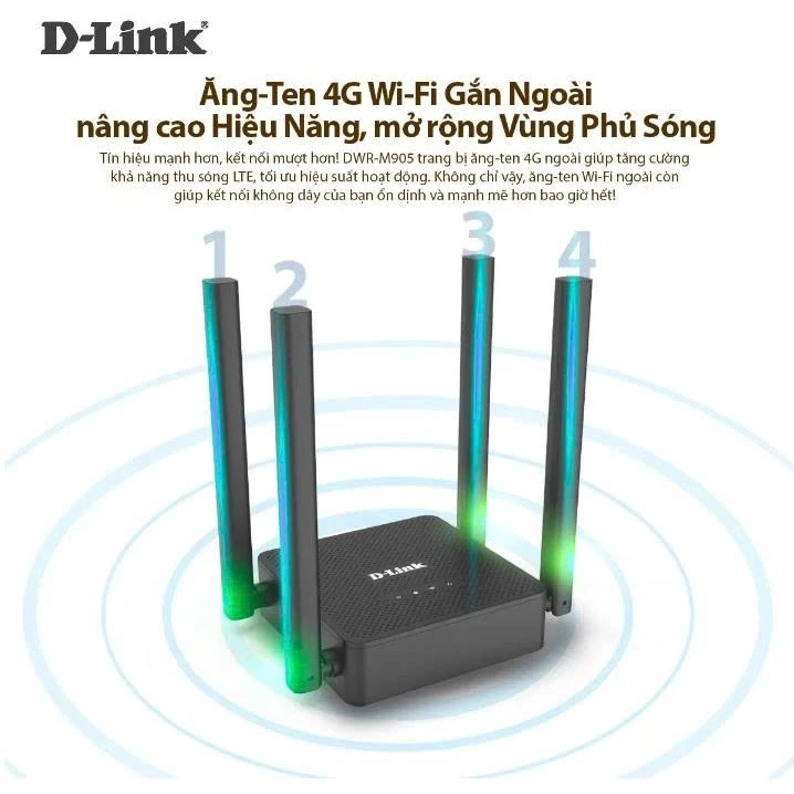 Cục modem phát wifi từ sim 4g Dlink DWR-M905 300Mbps