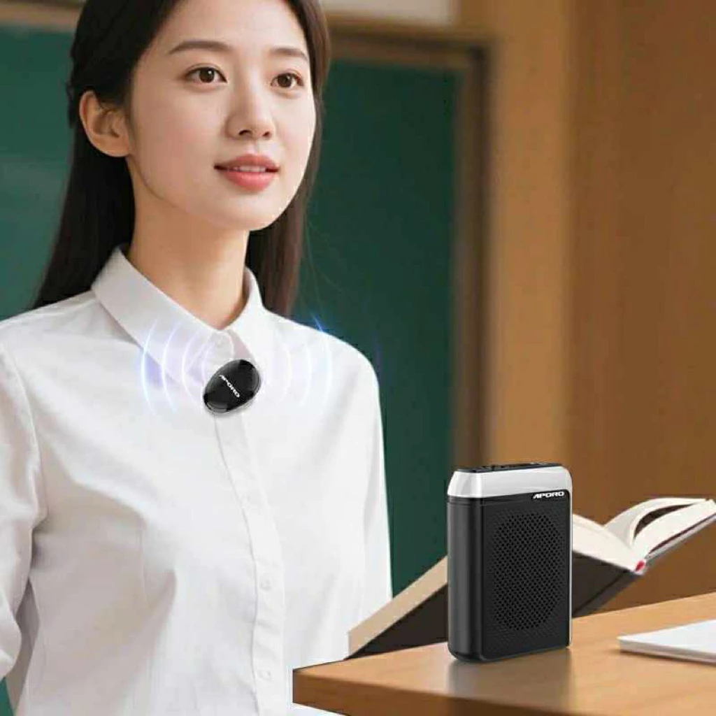 Máy trợ giảng không dây Aporo T18 2.4G mic cài áo