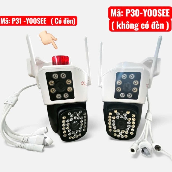 Camera Wifi Yoosee P31 2 mắt, còi hú, ngoài trời