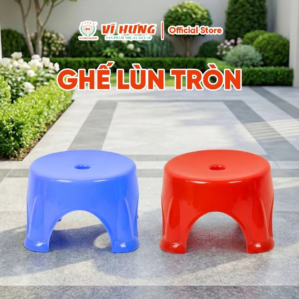 Ghế Nhựa Lùn Thấp Tròn Vĩ Hưng