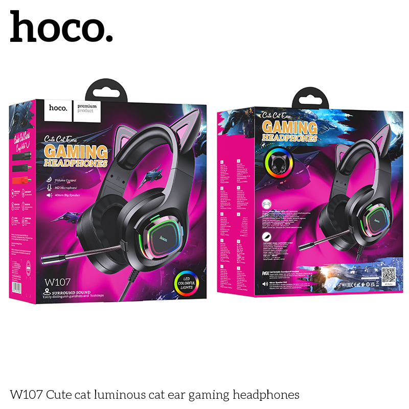 Tai nghe chụp Hoco W107 - Đen