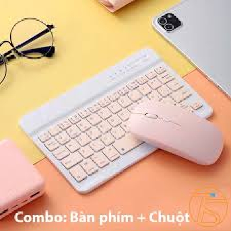Bàn Phím + chuột combo Máy Tính Bluetooth Mini cho điện thoại, ipad, laptop
