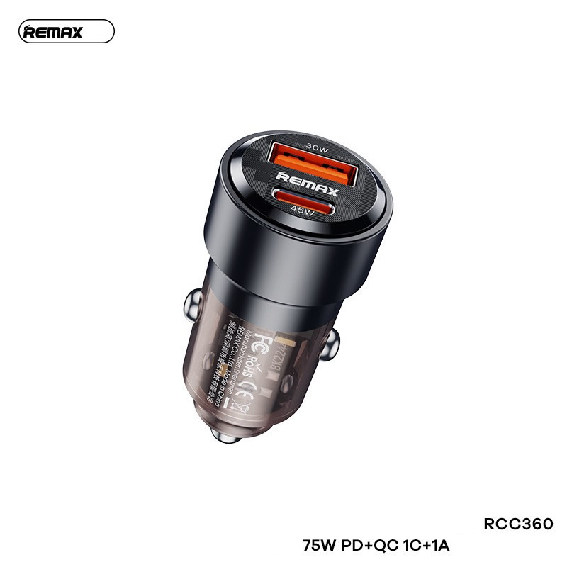 Tẩu sạc Nhanh 75W Xe Ô TÔ Remax RCC360