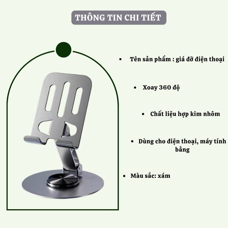 Kệ giá đỡ điện thoại kim loại xoay 360 S355, L1