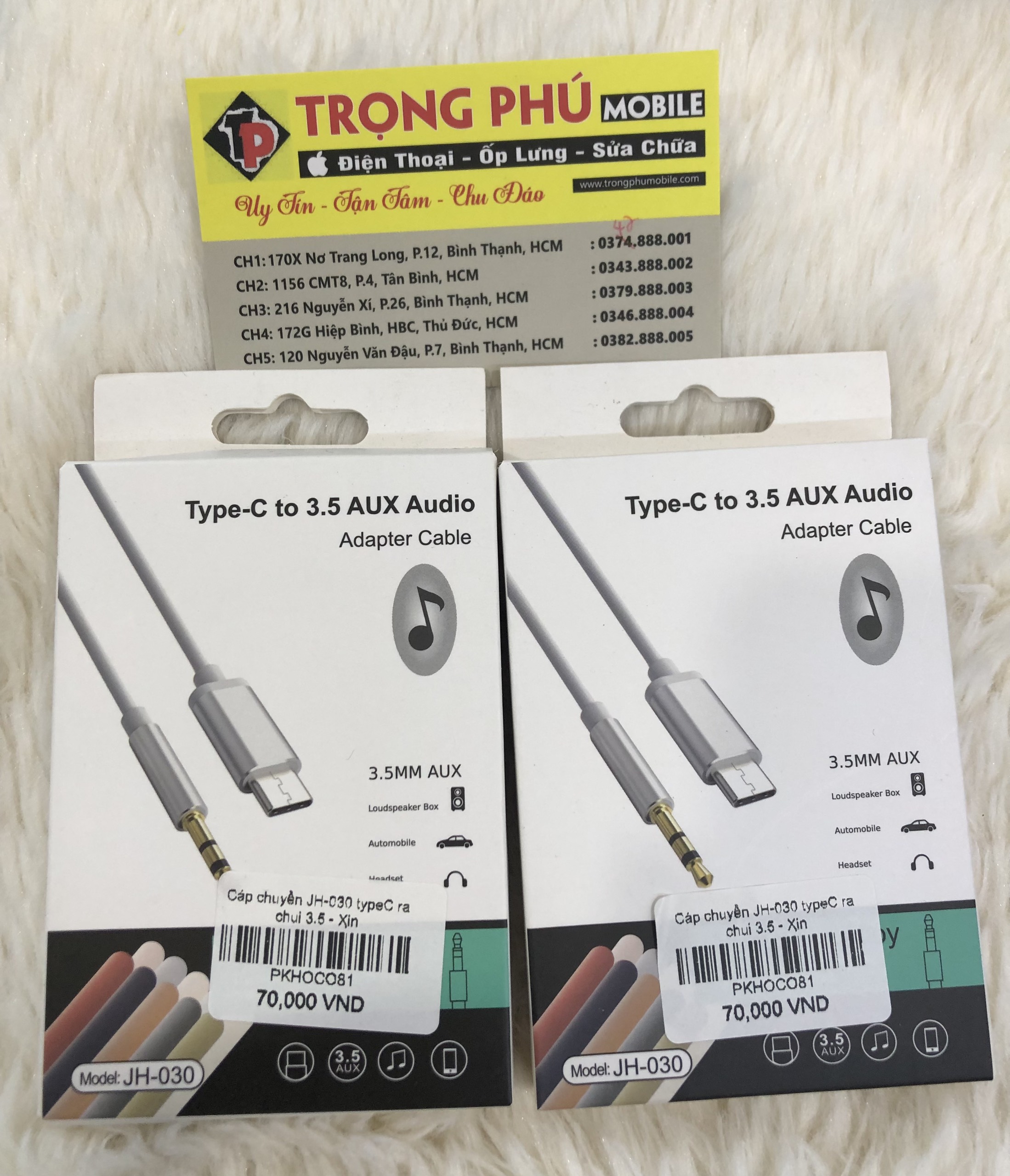 Cáp chuyển JH-030 TypeC ra chui 3.5