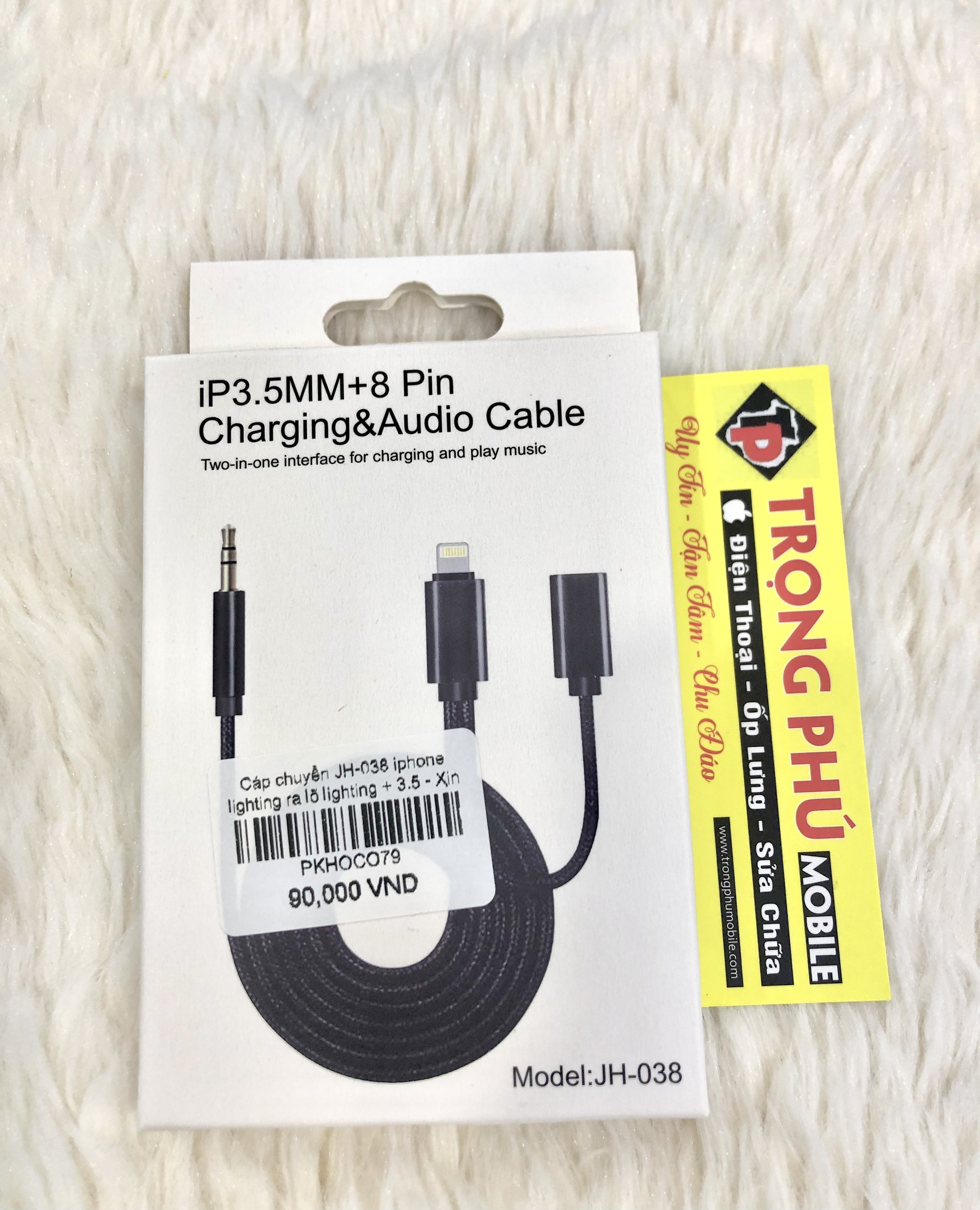 Cáp chuyển JH-038 Lighting ra lỗ Lighting + 3.5