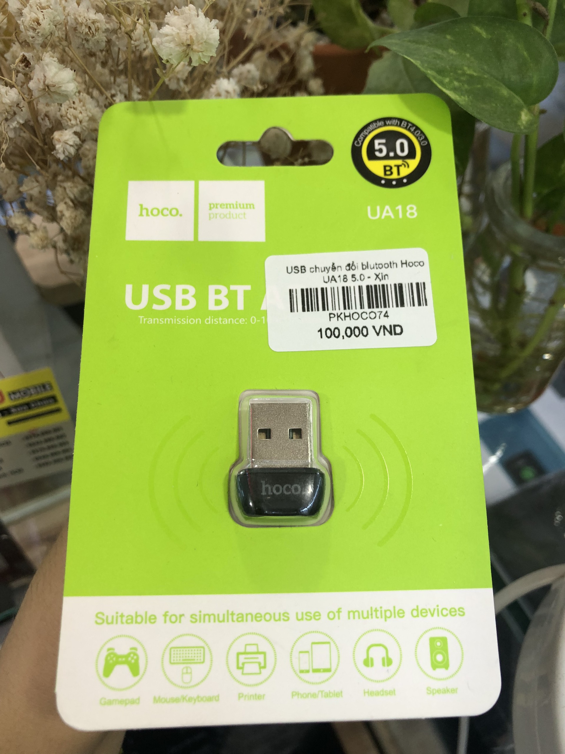 Cục USB chuyển đổi Bluetooth Hoco UA18 5.0