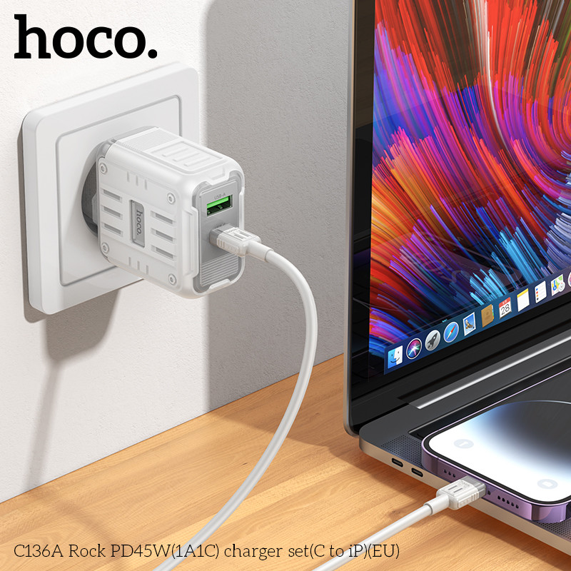 Bộ sạc TypeC-TypeC PD45w Hoco C136A