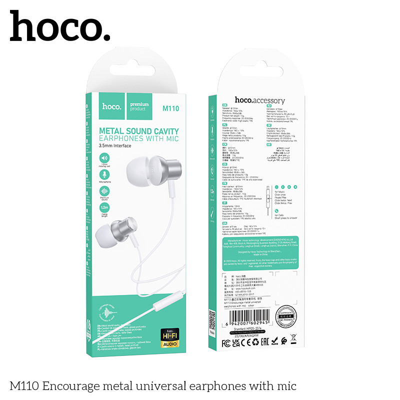 Tai nghe dây Đầu tròn đầu 3.5 Hoco M110