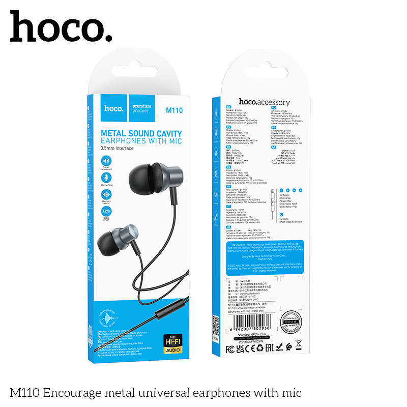 Tai nghe dây Đầu tròn đầu 3.5 Hoco M110