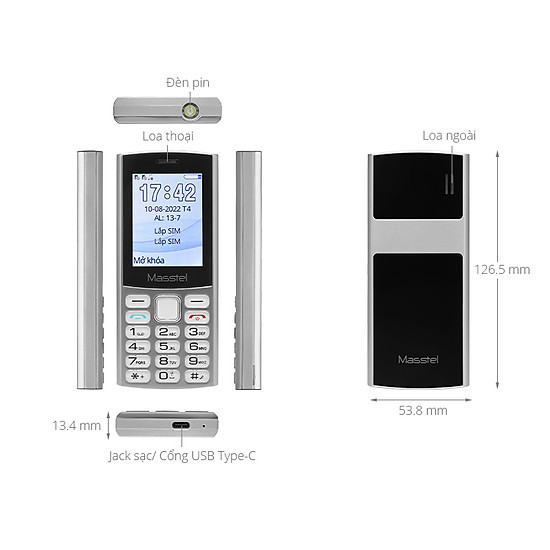 Điện thoại MASSTEL lux 20 4G Chính hãng - Sóng 4G chuẩn