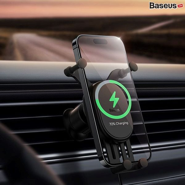 Đế Giữ Điện Thoại Baseus Stable Gravitational Wireless Charging Car Mount Pro 15W