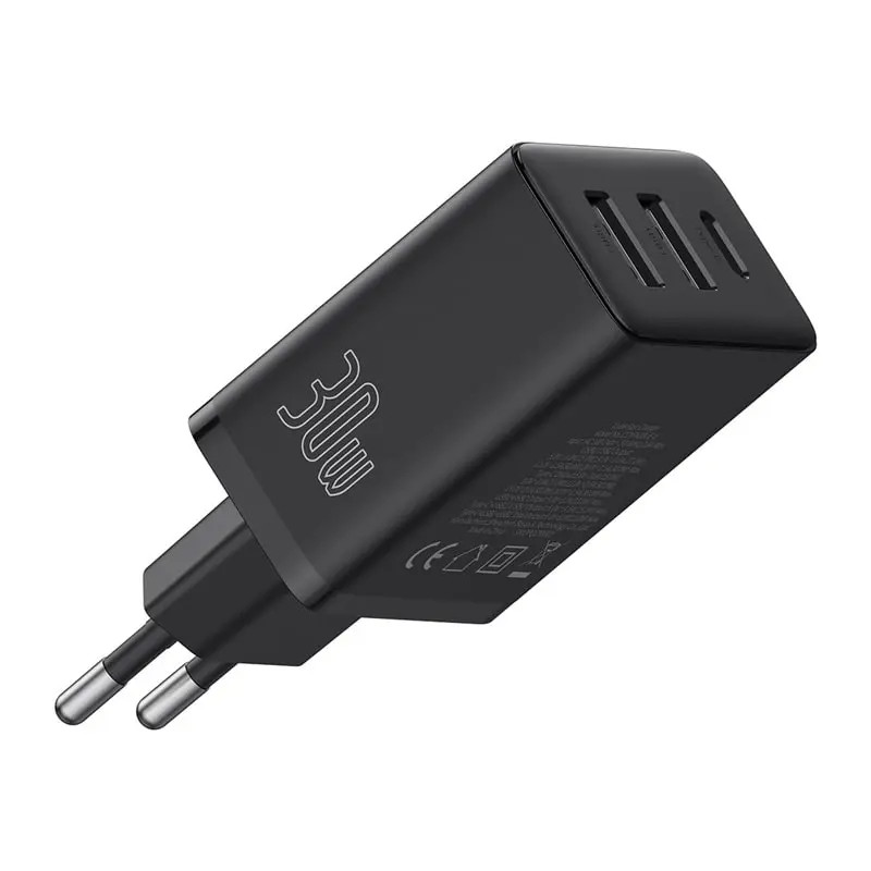 Cốc sạc 3 cổng OS-Baseus Cube Fast Charger 30W (2USB + TypeC)