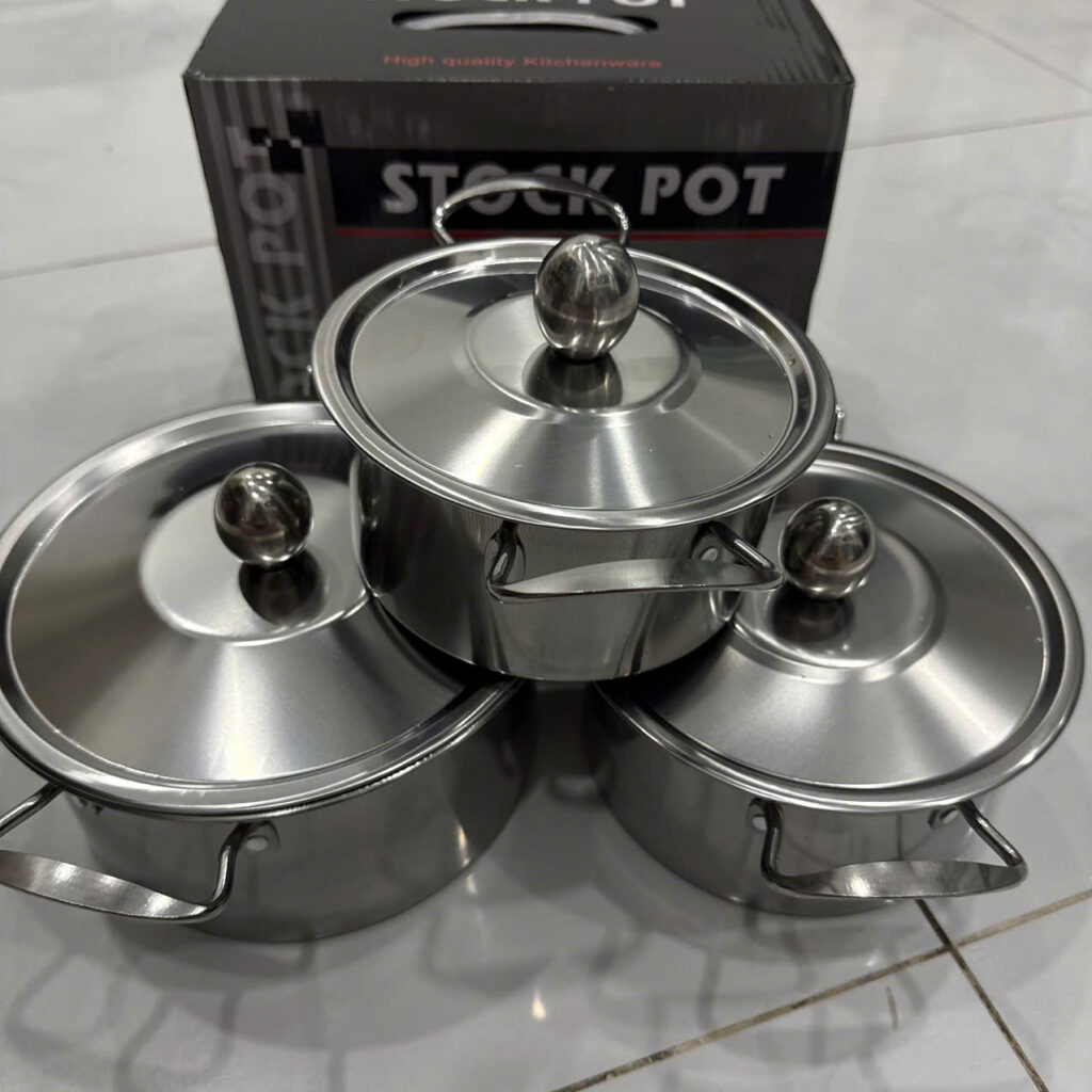Combo 3 Nồi Inox Có Nắp OEM