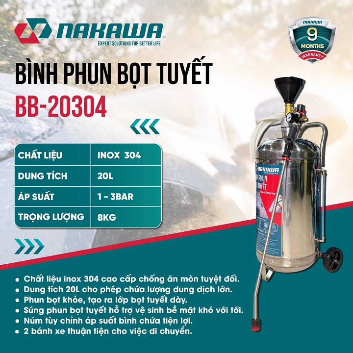 Bình phun bọt tuyết 20L Nakawa BB-20304