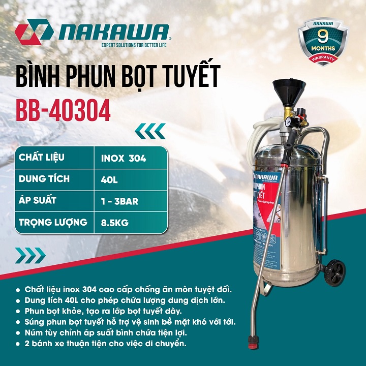 Bình phun bọt tuyết 40L Nakawa BB-40304