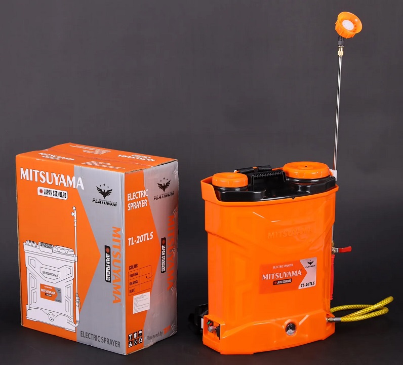Bình phun xịt chạy điện 20L Mitsuyama TL-20TLS bơm đôi platinum