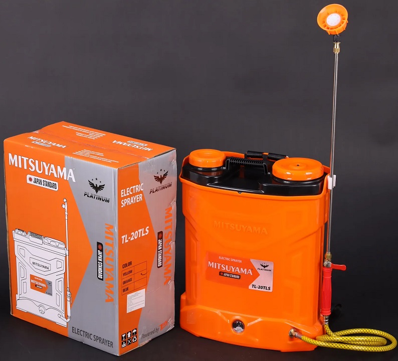 Bình phun xịt chạy điện 20L Mitsuyama TL-20TLS bơm đôi platinum