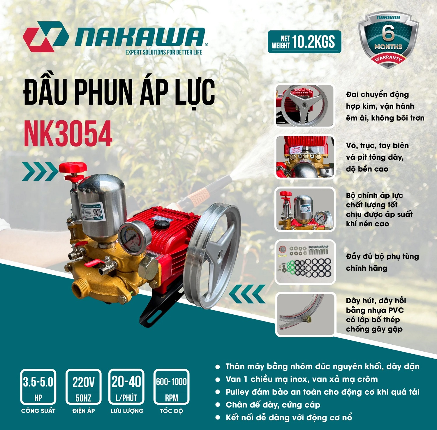 Đầu Phun Áp Lực 3HP Nakawa NK3054