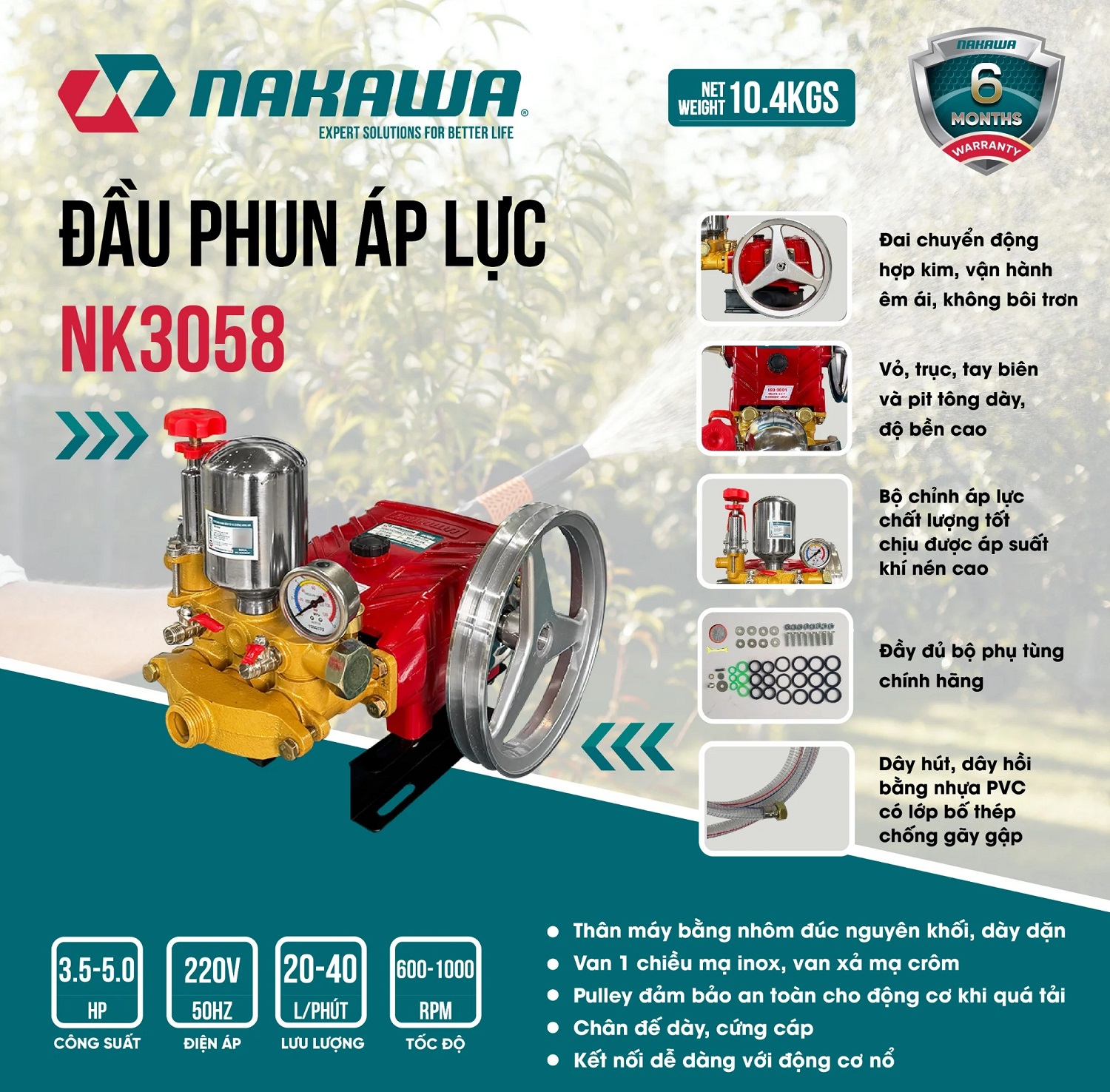 Đầu Phun Xịt Nakawa 3Hp NK-3058