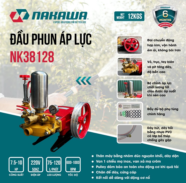 Đầu phun xịt 7.5hp Nakawa NK-38128