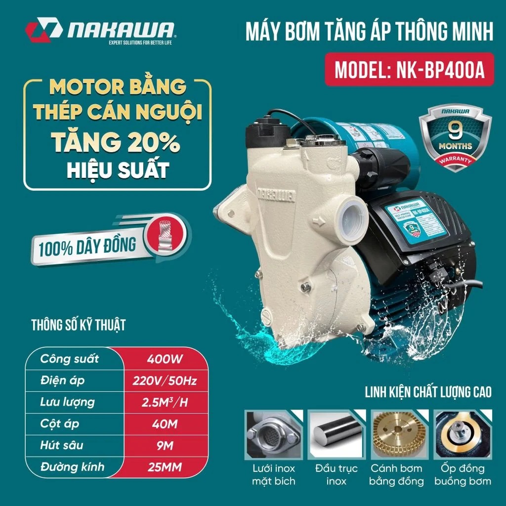 Máy Bơm Tăng Áp 400W Nakawa NK-BP400A